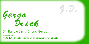gergo drick business card